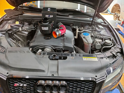 সম্পর্কে সর্বশেষ কোম্পানী কেস 2011 Audi A5 2.0T Upgrade EDDYSTAR Carbon Fiber Atomic Intake Kit ✨ Power Awakened