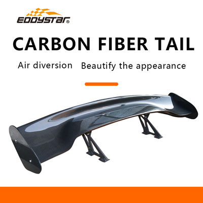 গুণ  3D-V Customizable Carbon Fiber Rear Spoiler High Tail Fin Matt Black Carbon Fiber Parts কারখানা